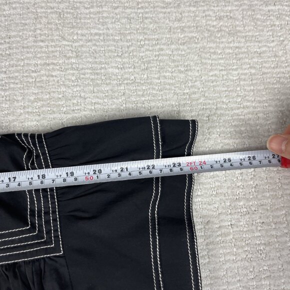 Sabina Musayev Black Ruffle Mini Dress V Neck Black / White Summer Sz S - Picture 9 of 16